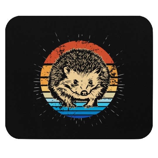 Retro Vintage Hedgehog Lover Sunset Hedgehog Mouse Pads