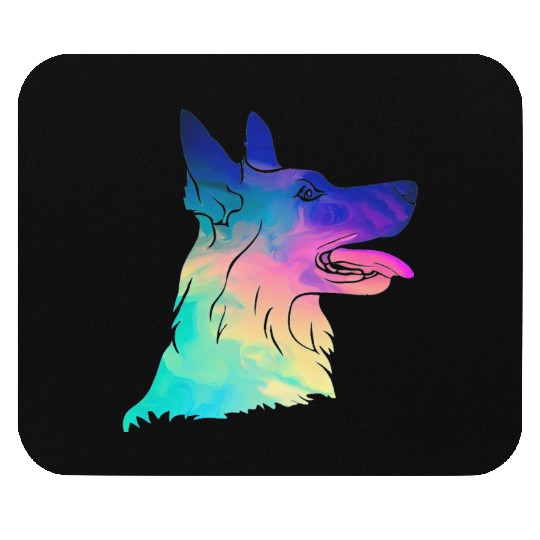 Psychedelic German Shepherd Mouse Pads