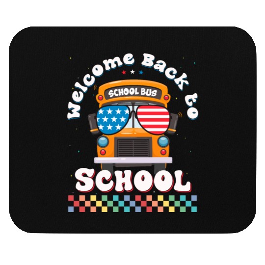 Welcome Back to School Funny School Bus w Vintage Mouse Pads