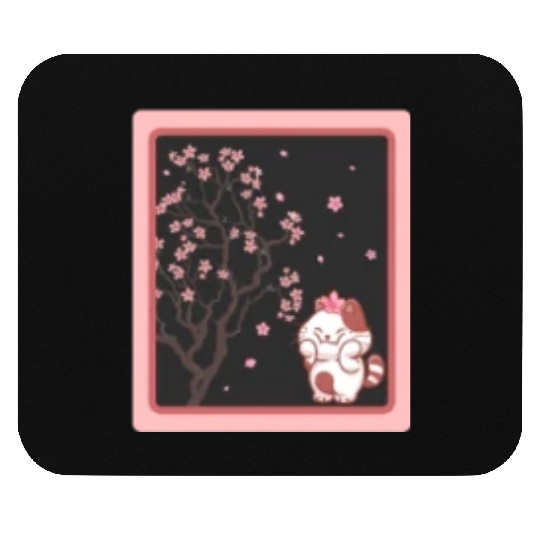 Cherry Blossom Mouse Pads, Kawaii Cat Cherry Blossom