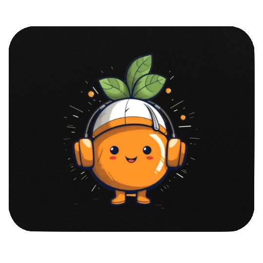 Orange Fruit Fruitarian Funny Cute Party Music Mouse Pads