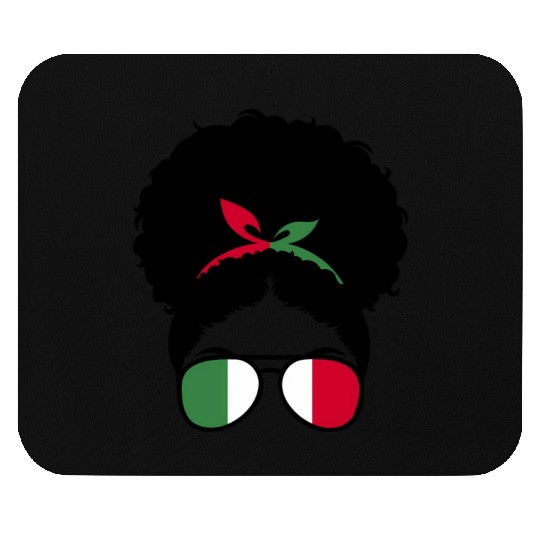 Proud Italian Roots Mothers Day Italy Afro Mouse Pads