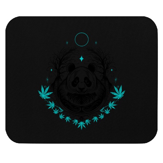 Panda tattoo with bamboo Mouse Pads