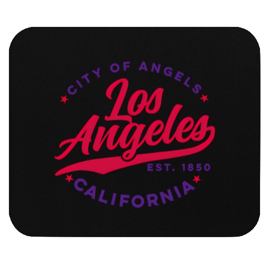 Los Angeles City Of Angels California Red Text Mouse Pads