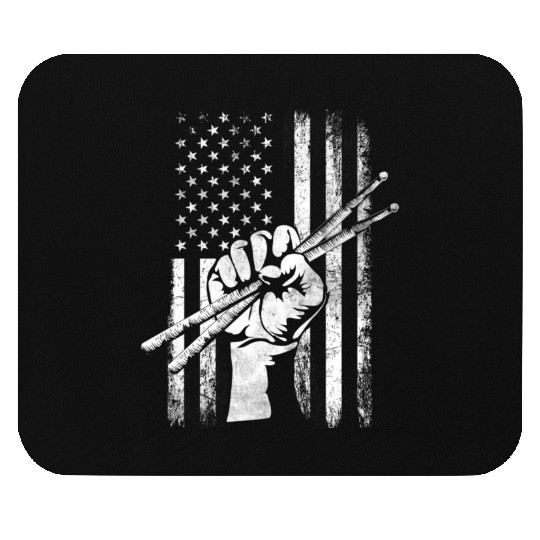 Patriotic Drummer Us Flag Drumsticks Percussion Dr Mouse Pads