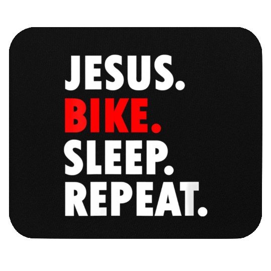 Jesus Bike Sleep Repeat - Novelty Hobby Mouse Pads
