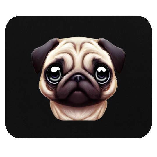 Unique Pug Portrait Mouse Pads