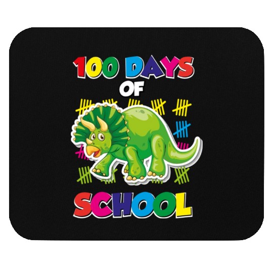 100 days of school green triceratops Mouse Pads
