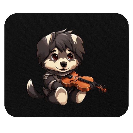 husky German Shepherd with Violin – Musical Dog De Mouse Pads
