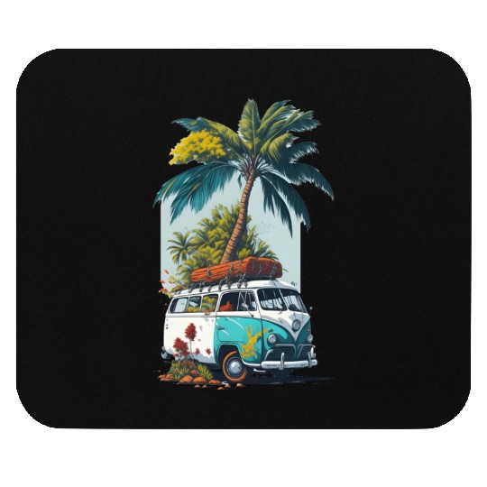 travel car caravan summer coco tree Mouse Pads
