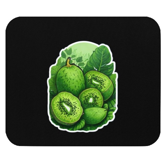 Green Kiwi Pattern Sticker Mouse Pads