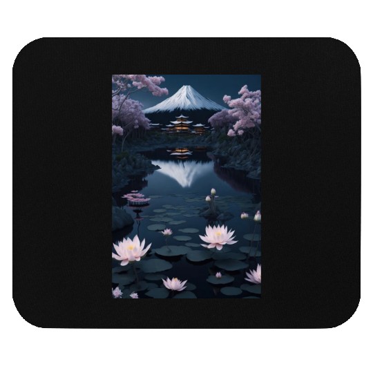 Asia Landscape by night Serene Mount Fuji Mouse Pads
