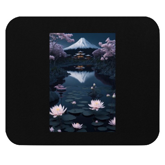 Asia Landscape by night Serene Mount Fuji Mouse Pads