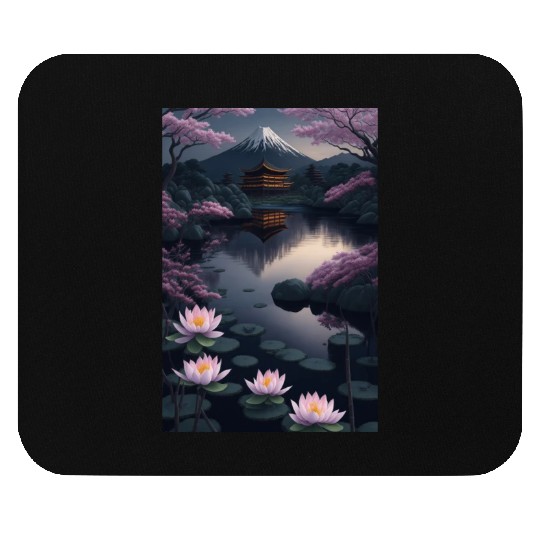 Asia Landscape by night Serene Mount Fuji Mouse Pads