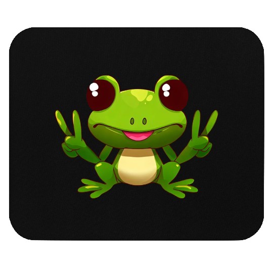 Peace frog frog with peace sign Mouse Pads