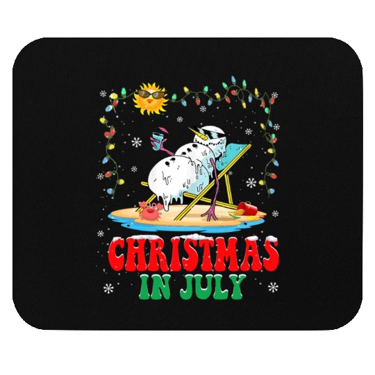 christmas in July snowball Xmas Summer Mouse Pads