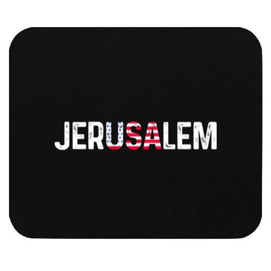 Jerusalem Usa America Flag Israel Mouse Pads