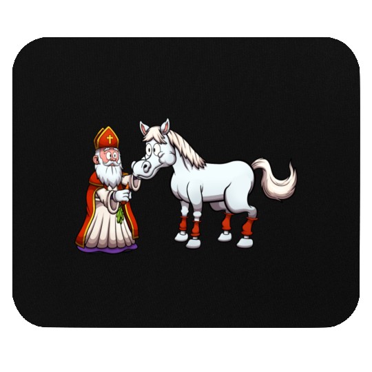 Saint Nicholas Feeding His Horse Mouse Pads