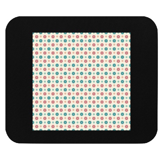 Retro Floral Pattern Yellow Teal Red Mouse Pads