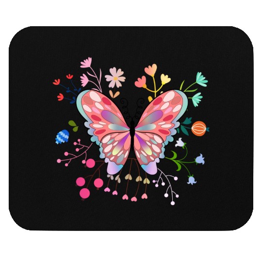 Butterfly flower pink insect bug floral nature Mouse Pads