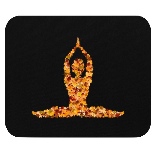 Autumn yoga in the splendour of leaves Mouse Pads