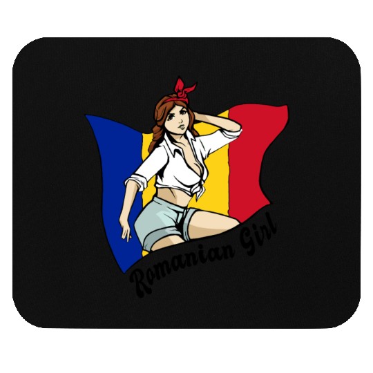 Romanian girl flag design Mouse Pads