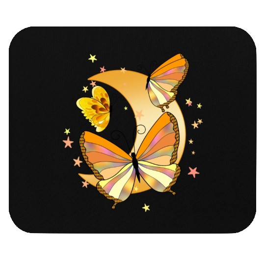 Orange butterflies moon aesthetic butterfly insect Mouse Pads