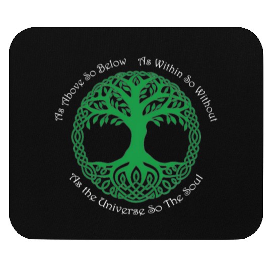 Pagan Celtic Wiccan As Above So Below Green Tree Mouse Pads