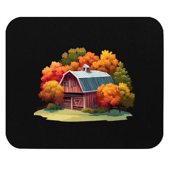 Autumn barn Mouse Pads