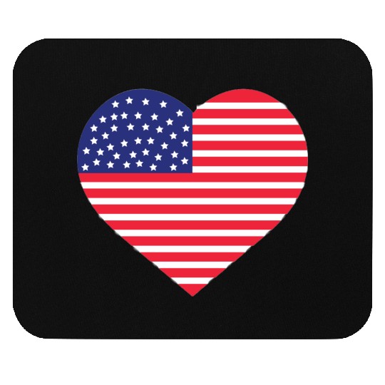 american flag heart Mouse Pads