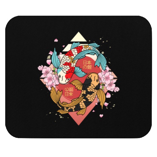Kawaii Cherry Blossom Koi Fish Japanese Sakura Mouse Pads