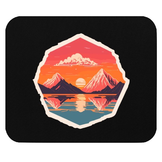 Vintage Coastal Mountains Mouse Pads