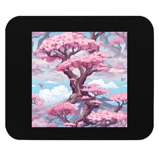 Anime Euphoria: Fantasy Cherry Blossom Dreamscape Mouse Pads
