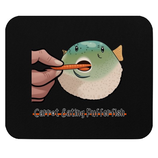 Carrot Eating Pufferfish Meme Mouse Pads