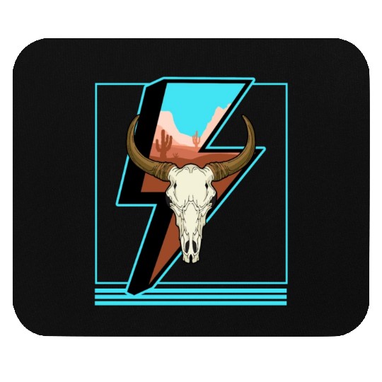 Cowboy Mouse Pads, Lightning Cow Skull Dessert Cactus