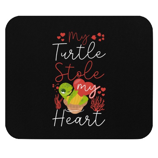 Sea Turtle Tortoise Valentines Day Mouse Pads