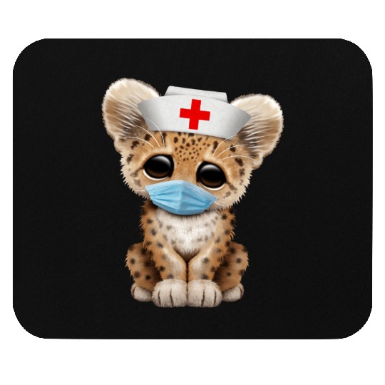 Cute Leopard Cub Nurse Mouse Pads