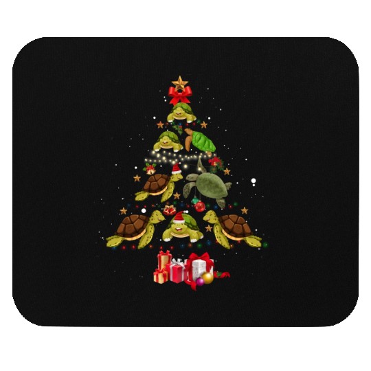 Funny Turtle Christmas Tree Mouse Pads Sea Turtle Lover
