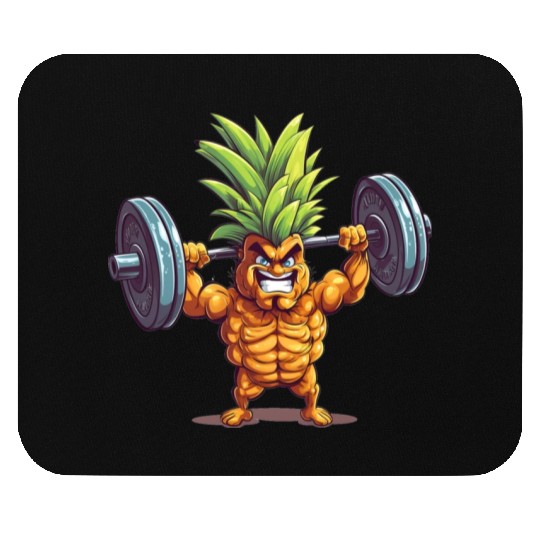 Pineapple with dumbbell Mouse Pads