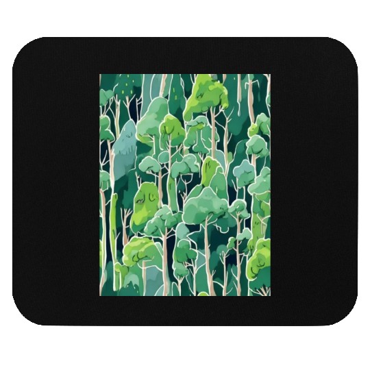 Green Forest Sticker Mouse Pads