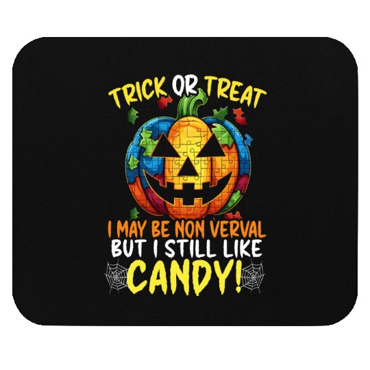 Autism Halloween Trick Or Treat Autism Awareness Mouse Pads