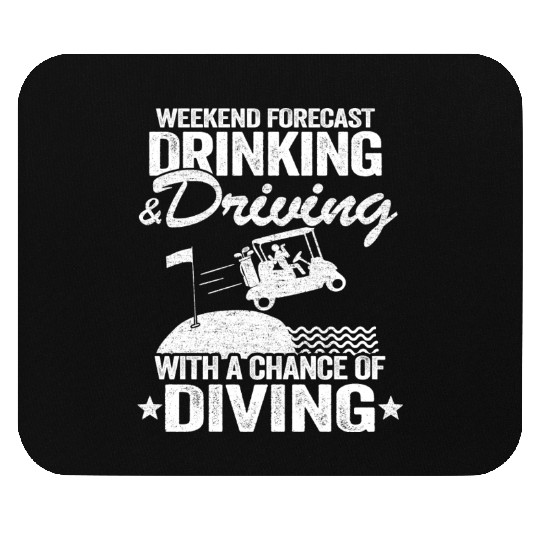 Beer Golf Cart Drinking Driving Diving Golfing Mouse Pads