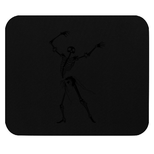Dancing Skeleton Black Mouse Pads
