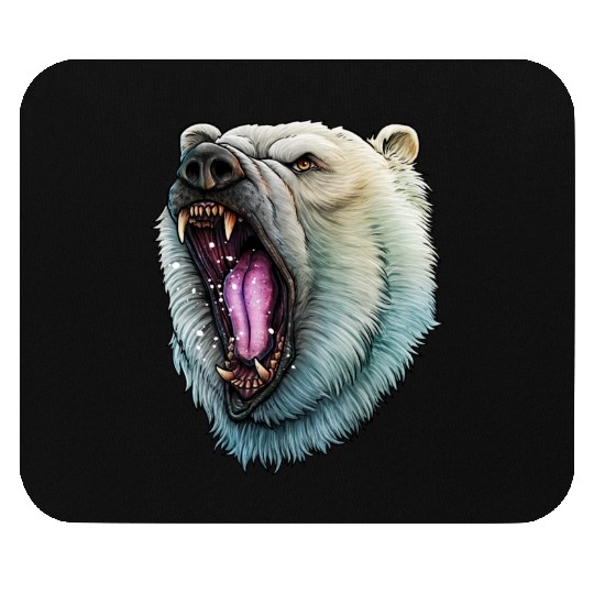 Angry Polar Bear Mouse Pads