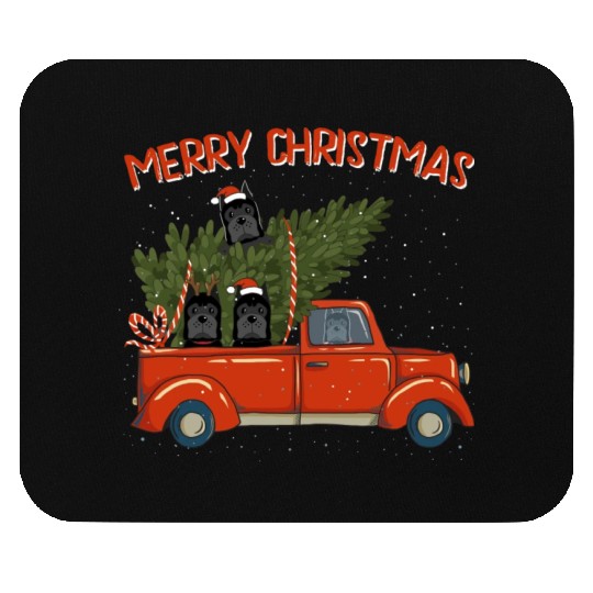 Cane Corso Xmas Vintage Red Pickup Retro Truck Mouse Pads