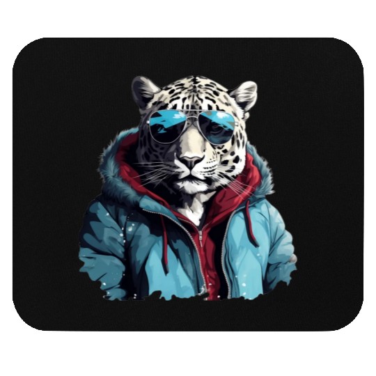Street Style Snow Leopard | Leopard Lovers Mouse Pads