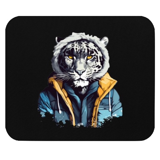 Street Style Snow Leopard | Leopard Lovers Mouse Pads