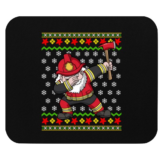 Firefighter Santa Fire Ugly Pattern Mouse Pads