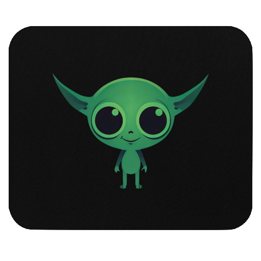 Cute Green Alien Mouse Pads