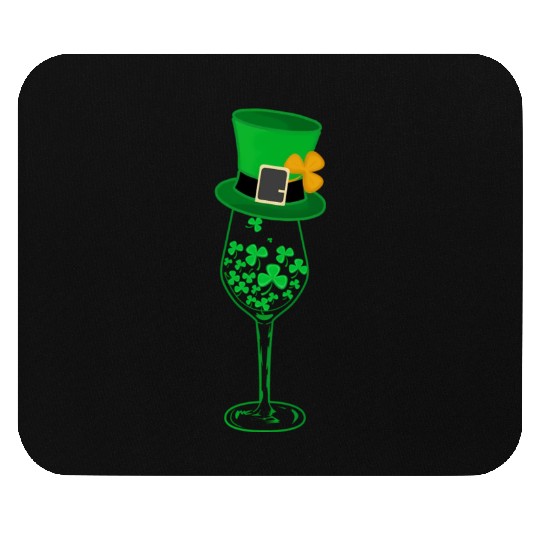Irish Green Shamrock St Patrick's Day Wine Drinkin Mouse Pads